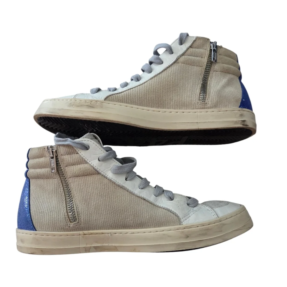 P448 Women's High Top Corduroy Sneakers Size 38 - Picture 6 of 9